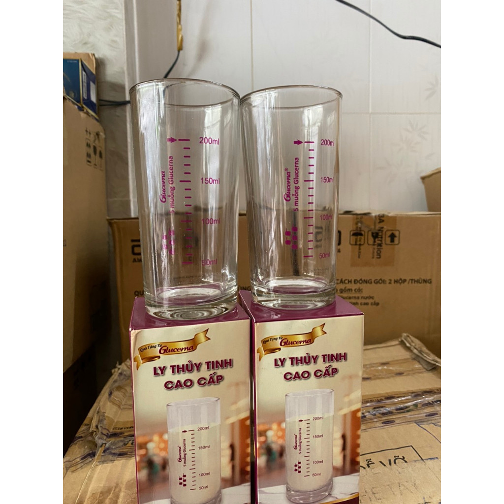 SÉT 2 LY THỦY TINH CAO CẤP QUÀ TẶNG SỮA GLUCERNA