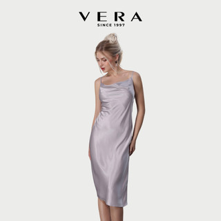 Đầm ngắn nữ hai dây SKWORLD - Vera chất satin trơn V0678