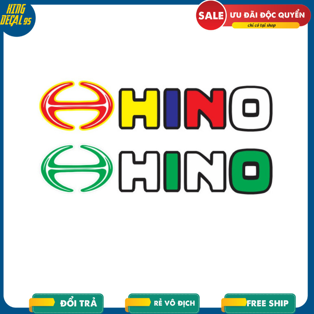 Tem decal chữ HINO dán trang trí xe tải, xe khách,... (sl: 1 tem)