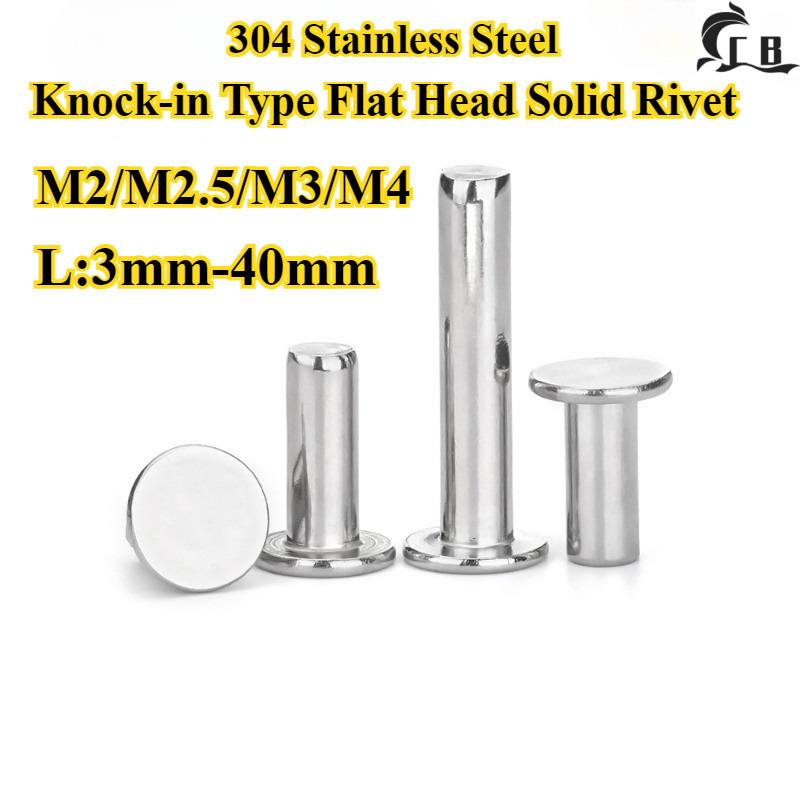 [CB-MD] Thép không gỉ 304, Đinh tán đầu phẳng loại GB10, M2 / M2.5 / M3 / M4, Đinh tán đầu phẳng Lmp