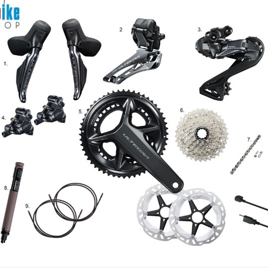 Bộ Group Điện Shimano Ultegra 8170 phanh đĩa có đĩa + không BB