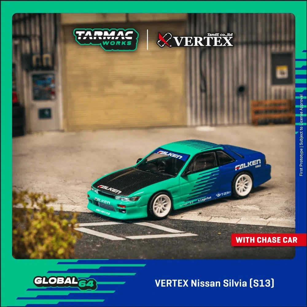Tarmac Works 1: 64 GLOBAL64 VERTEX Nissan Silvia (S13) Falken T64G-025-FA