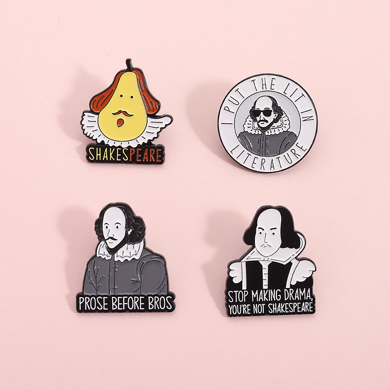 William Shakespeare Trâm Cài Chân Nhân Vật Văn Học Trâm Cài Huy Hiệu Kim Loại Quà Tặng