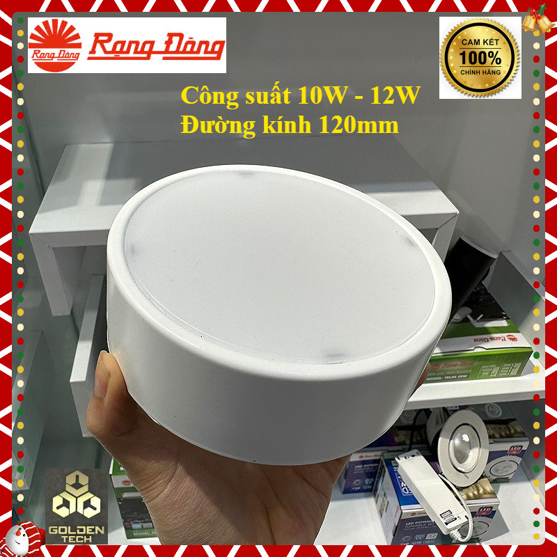 (Rạng Đông) Đèn Led ốp nổi, Đèn Lon, Đèn ống bơ 10W - 12W (Màu Trắng) - Đường kính 12cm - Ánh sáng t