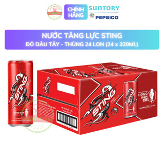  Nước Tăng Lực Sting Hương Dâu  Đỏ  - Thùng 24 Lon x 320ML 
