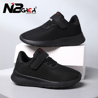 Giày chạy bộ nhẹ cho trẻ em Giày thể thao lưới bé trai và bé gái Giày đi bộ thoáng khí Đế mềm Giải trí màu đen