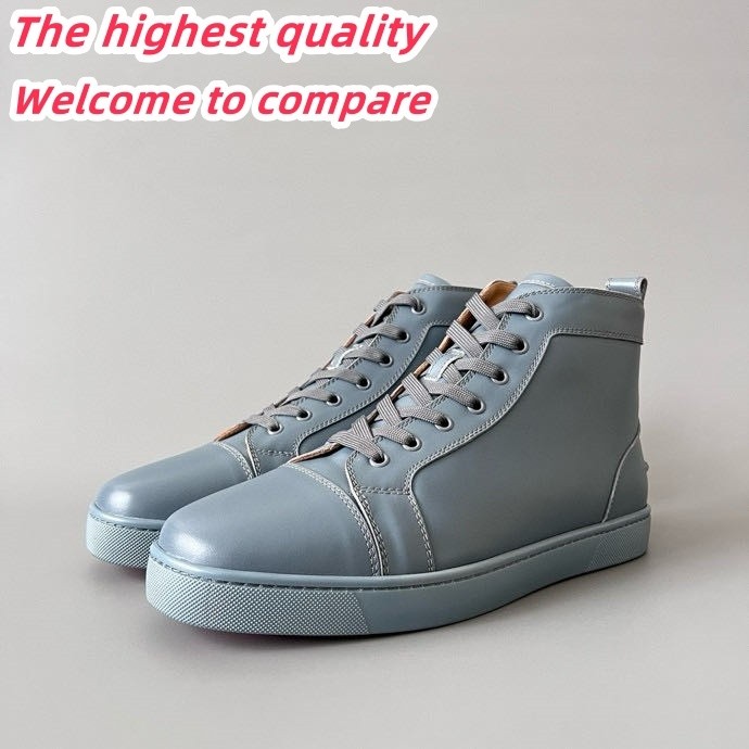 CL Lou Spikes high-top casual sneaker in smog blue leather 6380868