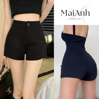  Quần Short Nữ Cạp Cao Chât Umi Hàn Co Giãn 4 Chiều Mềm MỊn Quần Đùi Lưng Cao Nâng Mông Tôn Dáng Siêu Xinh 