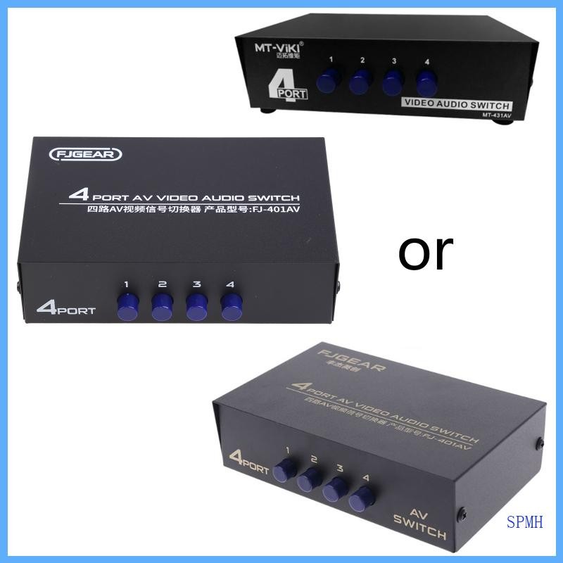 4 Port AV  Video RCA 4 Input 1 Output Switcher Switch Selector Splitter Box