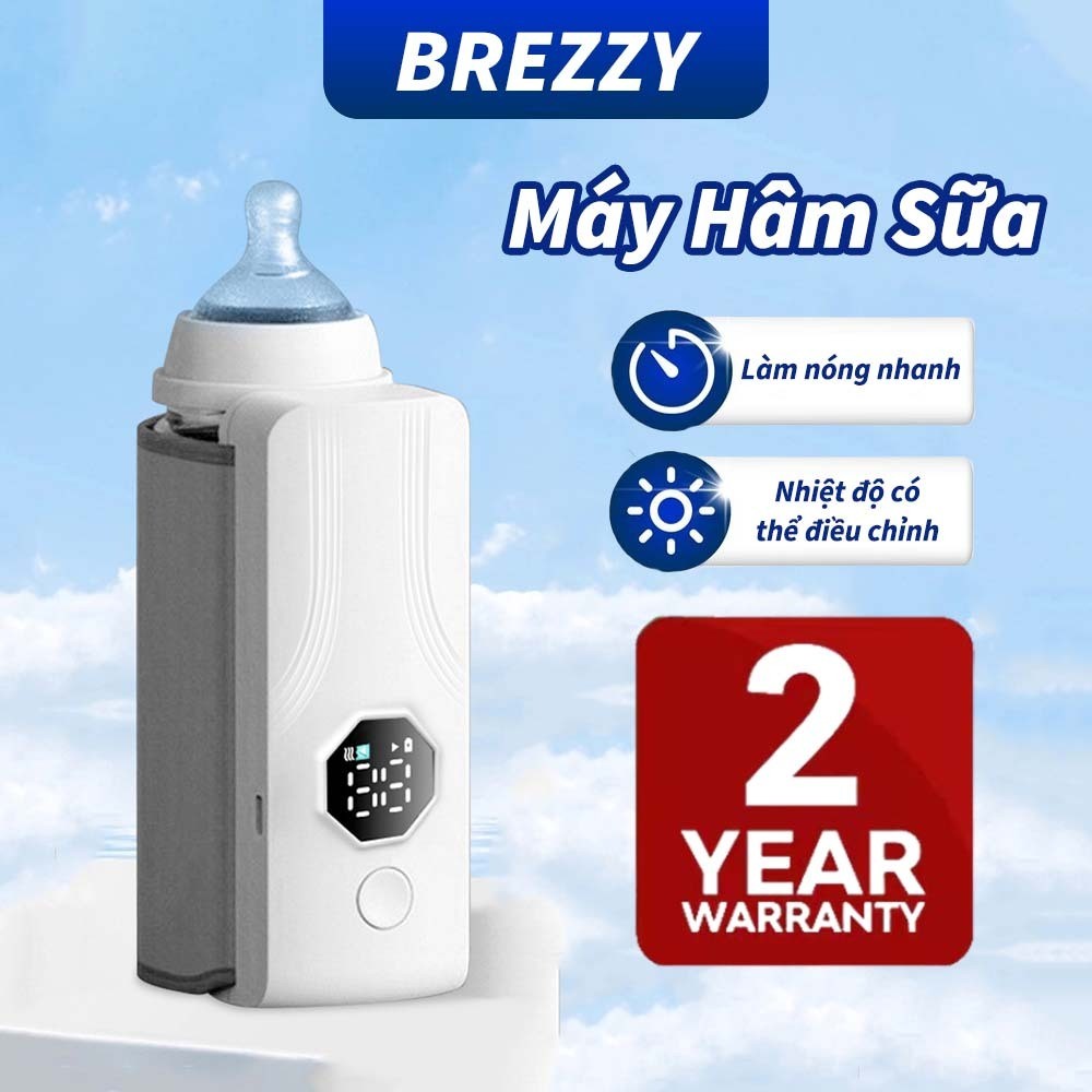 【Bán trước Brezzy Máy hâm sữa cầm tay mini không dây Chính Hãng sạc pin,Ủ Ấm Sữa,Nhiệt độ có thể điều chỉnh