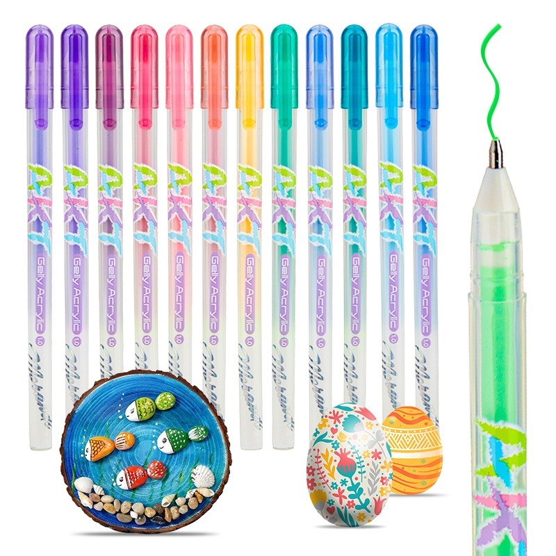 12 Màu Acrylic Bi Điểm Bút Chống Thấm Nước Học Sinh Nghệ Thuật Cho Đá Thủy Tinh Kim Loại Thủy Tinh G