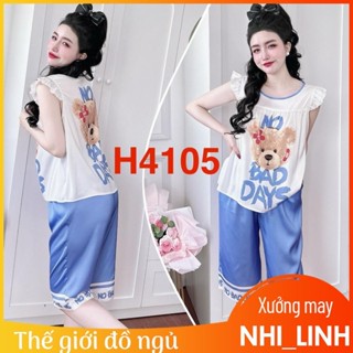 [38 tới 70kg vải lụa xước] Bộ Đồ Ngủ Dễ thương Áo cánh tiên vải lụa xước mềm mát có bigsize