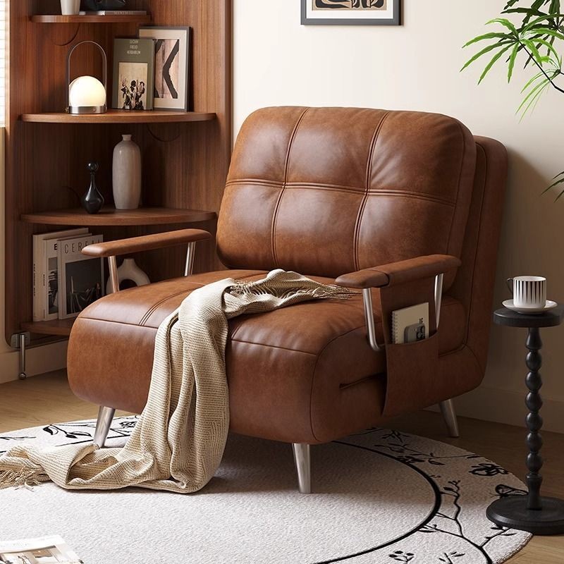 Ghế sofa giường, ghế sofa gỗ rắn đơn gập lại, giường ngủ cho phòng học và ban công