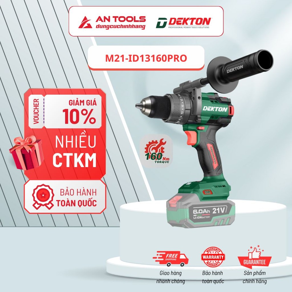 Máy Khoan Động Lực Pin 21V DEKTON M21-ID13160PRO | Hỗ Trợ Khoan Rút Lõi AN TOOLS