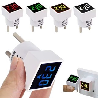 Vôn kế kỹ thuật số phích cắm EU có độ chính xác cao Bộ kiểm tra điện áp hiển thị LED 50-500V để giám sát nguồn AC / DC
