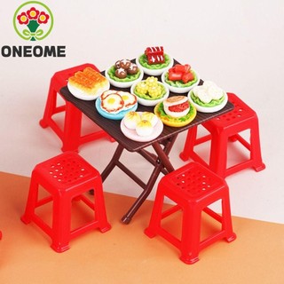 Bàn ăn thu nhỏ ONEOME, Mô hình cảnh Thiết kế giống như thật Bàn gấp nhà búp bê, dành cho trẻ em Đồ nội thất búp bê bằng nhựa Ghế Mini Nhà búp bê Ghế nhỏ Quà tặng trẻ em