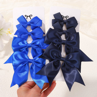 4 Chiếc Đáng Yêu Màu Ruy Băng Nơ Tóc Cho Trẻ Em Bé Gái Kẹp Tóc Handmade Trẻ Em Phụ Kiện Tóc