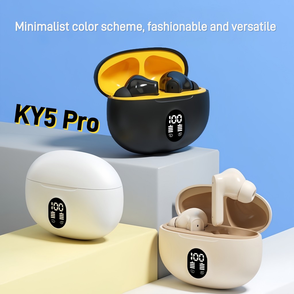 Tai nghe nhét tai không dây bluetooth KY5 Pro, màn hình kỹ thuật số LED, chất lượng âm thanh có độ trung thực cao, gọi điện độ phân giải cao