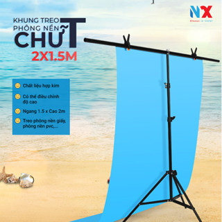  Khung treo phông nền chữ T kích thước cao 2m ngang 1.5m treo backdrop chụp ảnh 