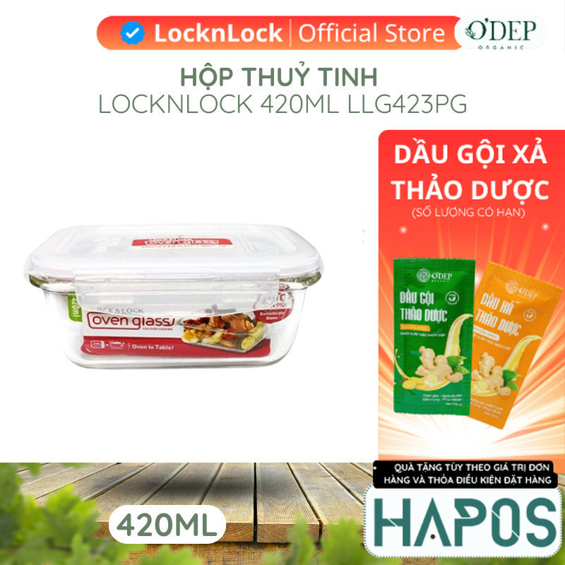 Hộp thuỷ tinh 420ml Chính hãng LocknLock LLG423PG - HAPOS OFFICIAL