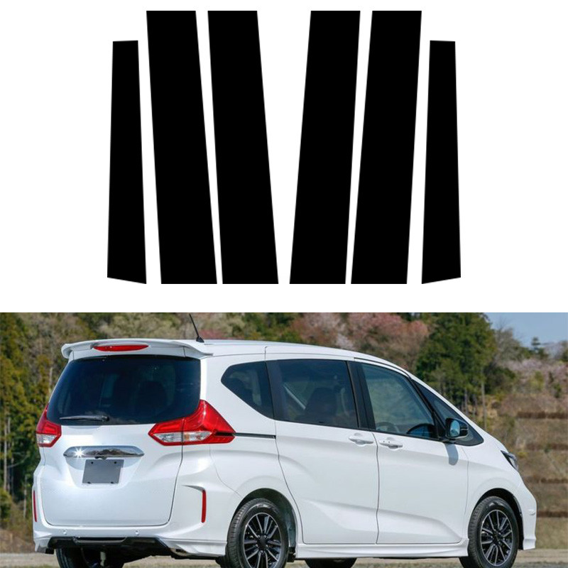 Polycarbonate 6 Cái / bộ Chống Trầy Xước Trụ Cột Bài Cửa Sổ Trung Tâm Khuôn Viền Cho Xe Honda Freed 
