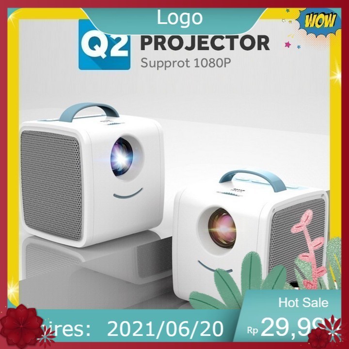Máy chiếu mini Q2 LCD PROJECTOR hỗ trợ độ phân giải 1080P - eurooutlet