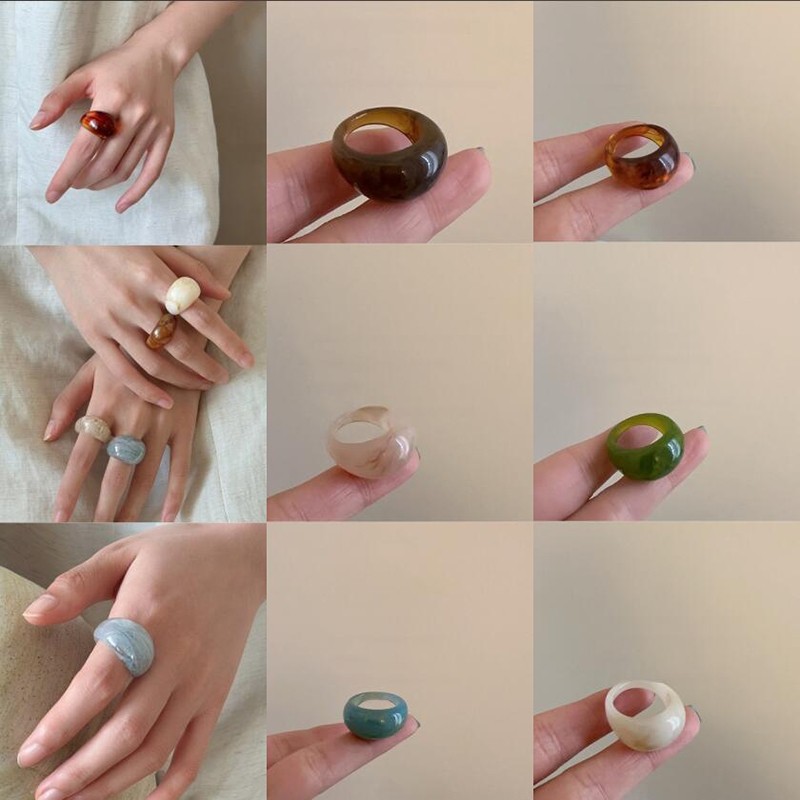 Nhẫn tròn cổ điển DREJEW dành cho nữ Nhẫn ngón trỏ cao cấp đơn giản và độc đáo