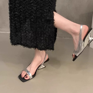 Dép cao gót SANDAL nữ đế xuồng quai ngang ôm hông mũi VUÔNG 789 cao 5 cm