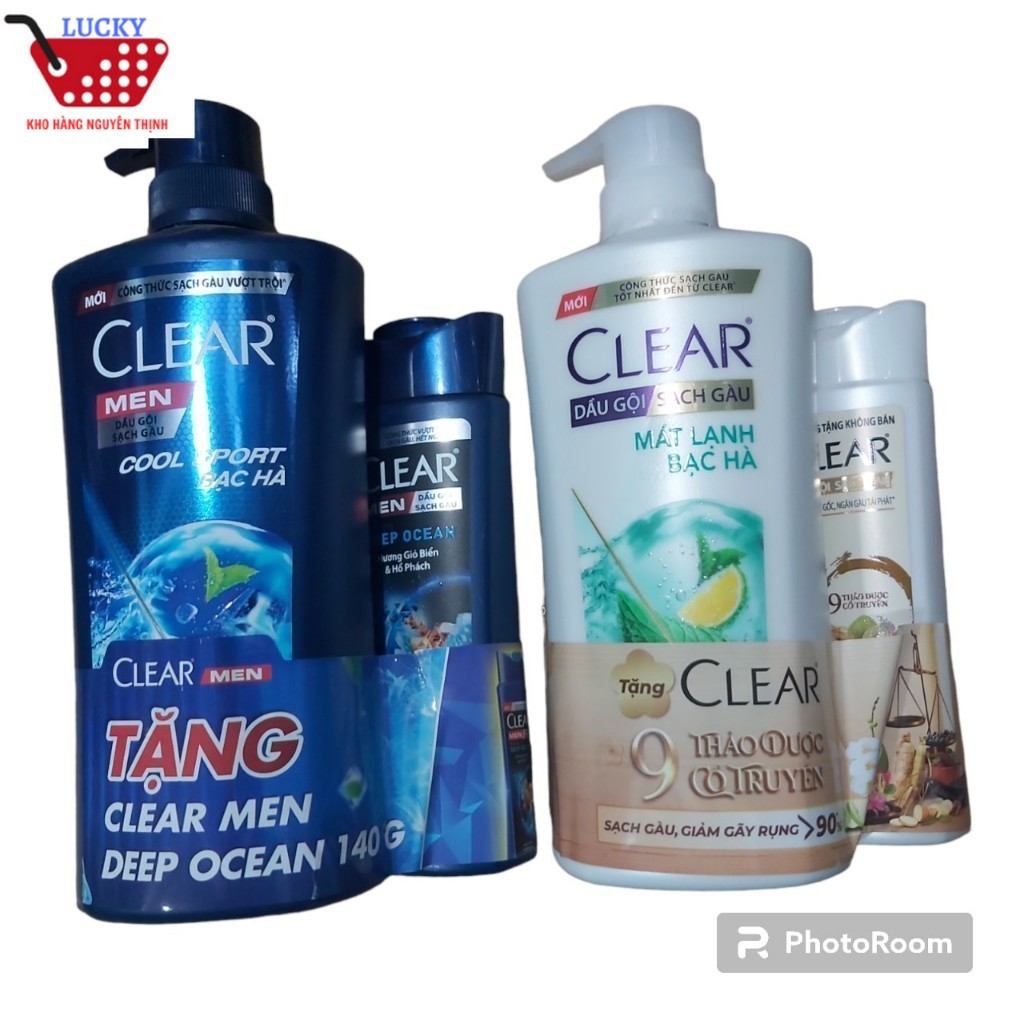 Dầu gội Clear 630g Bạc Hà Mát Lạnh-Tặng chai 140g ( Quà tặng ngẫu nhiên)
