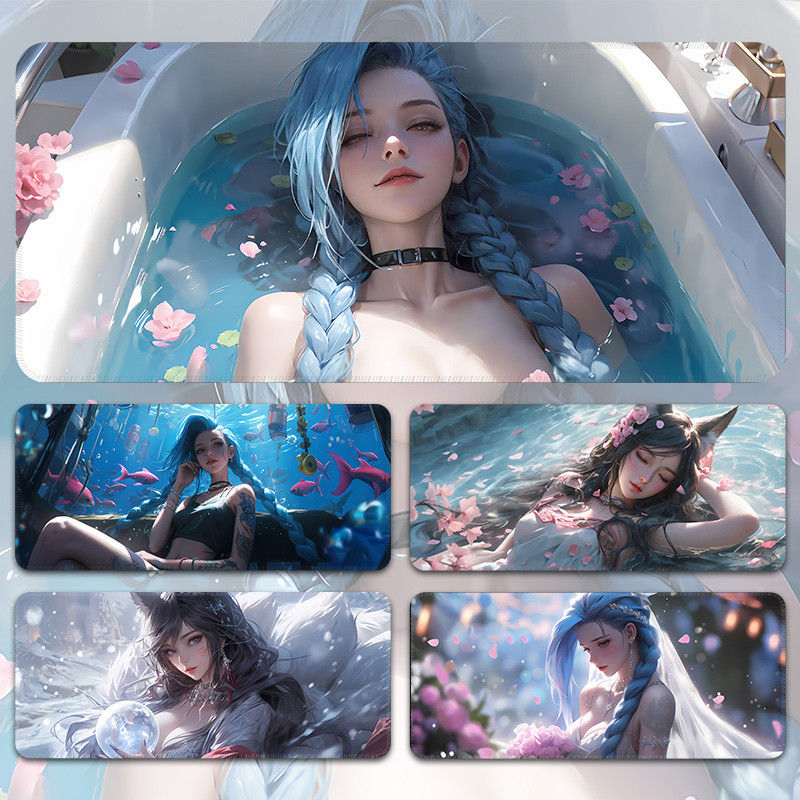 Miếng Lót Chuột Để Bàn Pad Quá Khổ Chuyên Nghiệp Chơi Game Pad Jinx Dày Chuột Pad Nam Anime Bàn Pad
