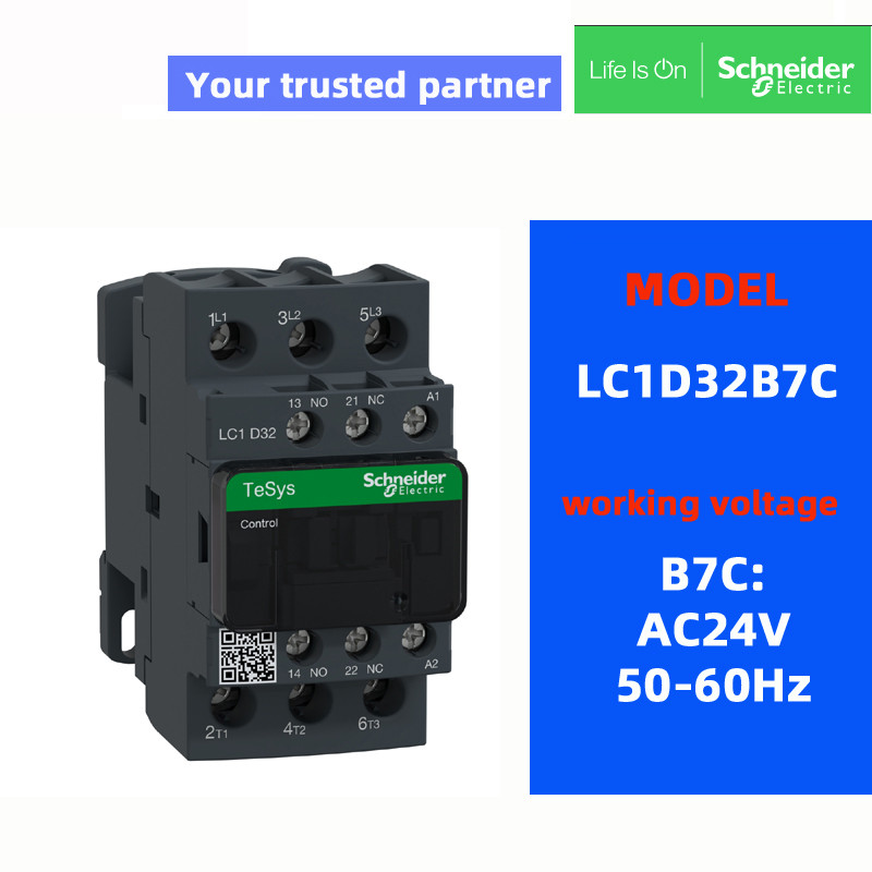 Bộ tiếp xúc SchneIder chính hãng LC1D32 M7C Q7C F7C B7C AC220V AC380V AC110V AC24V 32A 50Hz / 60Hz