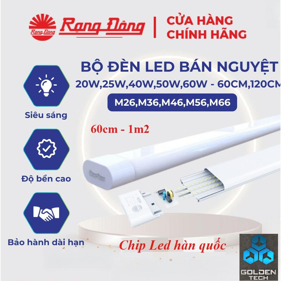(Rạng Đông) Bộ Đèn Led Bán Nguyệt Meca M26-M36-M46-M56-M66 Dài 1M2 Công suất 18w-40w-50w-60w