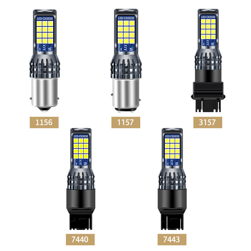 2 Bóng đèn LED báo rẽ T20 CanBus 1156 BAU15S PY21W 1157 7440 7443 3156 3157 T25 3030 / 24SMD 12V Đèn