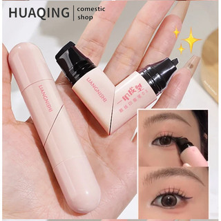 Xoay Bút Kẻ Mắt Tem Tích Hợp Đen Nâu Dual-Tip DIY Bút Kẻ Mắt Cánh Stencil Chống Thấm Nước Chống Mờ Dài Bút Lỏng 