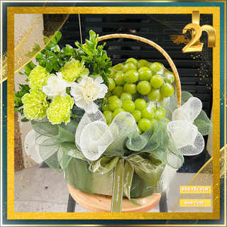 Giỏ trái cây quà tặng Nho Sữa Nho Mẫu Đơn 100% hoa quả tươi hỏa tốc HCM flowers to go