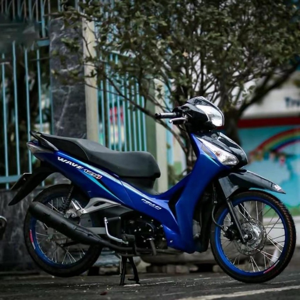 (Tx) Mẫu Tem Rời Chế Future Fi. wave 125i Xe màu Xanh Chất Liệu Decal 3 lớp Nhãn Dán