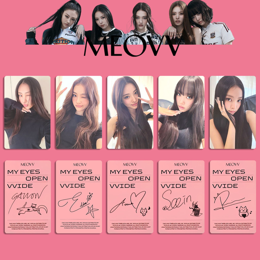 4-5 chiếc MEOVV MY EYES OPEN VVIDE Mini Album Photocards DROP TOP 3.0 KTOWN4U show champion SHOWCASE