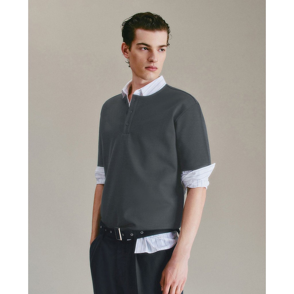 URBAN REVIVO - Áo thun nam cổ tròn tay ngắn UMF450007-L8A