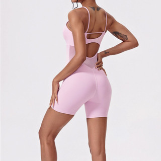 SHAMZU Bộ áo liền quần thể dục một mảnh lưng đẹp Quần short rỗng gợi cảm Áo ngực tập Yoga Áo liền quần thể thao nâng hông