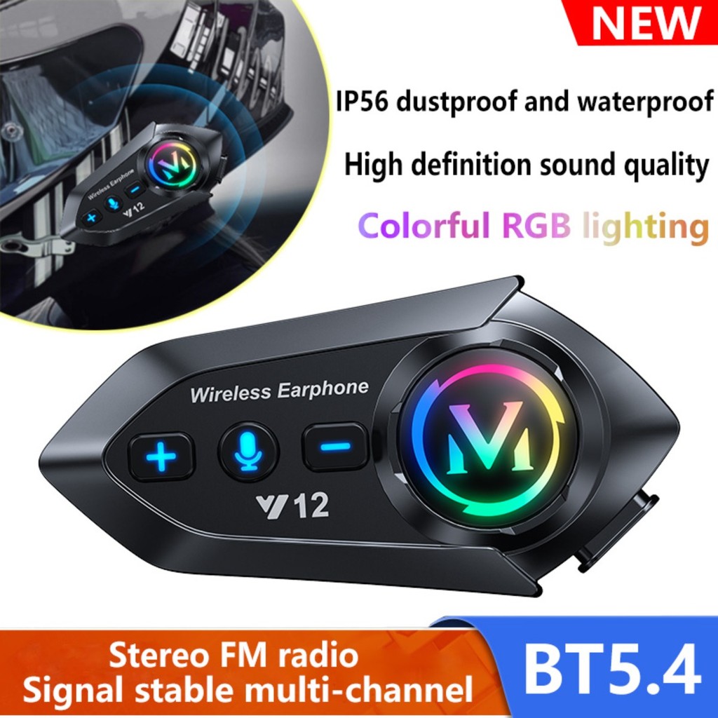 Y12 Mũ Bảo Hiểm Xe Máy Tai Nghe Bluetooth 5.4 Tai Nghe Nói Tay Không Dây Xe Máy Tai Nghe Moto Chống 