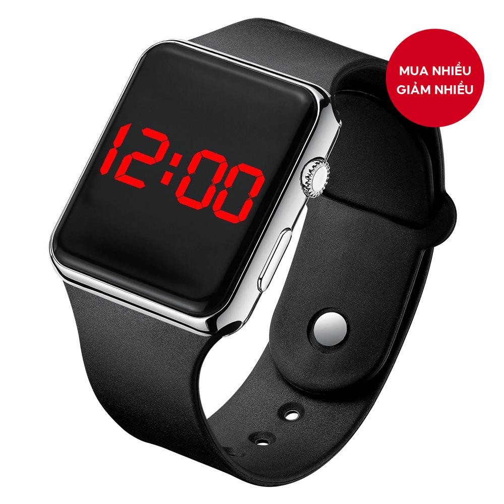 Đồng hồ thông minh kỹ thuật số LED vuông hợp thời trang dành cho học sinh Người lớn và cặp đôi đa năng