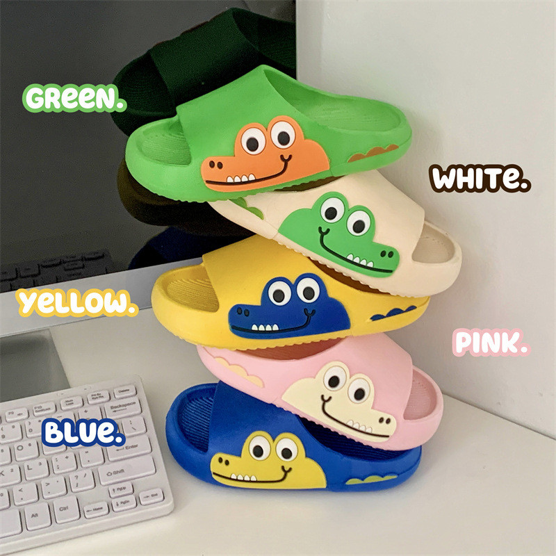 New Cartoon Baby Crocodile Children's Slippers Summer Boy Girl Baby Non-Slip Indoor Cartoon Soft Bot