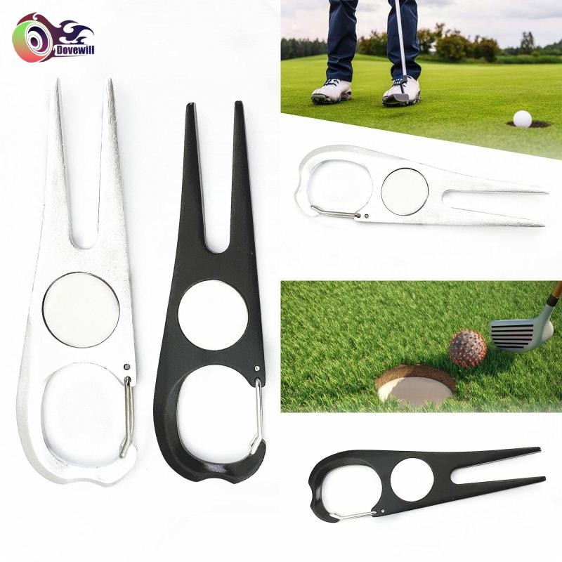 Dovewill Golf Divot Tool Pitch Fork Đặt Căn Chỉnh Phụ Kiện Rãnh Inox Cleaner Thay Thế Phuộc Xanh Di 