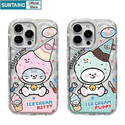 Suntaiho Món Tráng Miệng Dễ Thương Họa Tiết Động Vật Ốp Điện Thoại TPU Trong Suốt Mềm Cao Cấp Chống Sốc Cho iPhone 11 12 13 14 15 16 Pro max IP 7 8 Plus Iphon X Xs XR Xs max