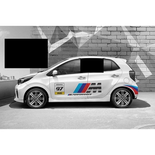 Tem dán sườn xe kia morning Xanh Biển Đen