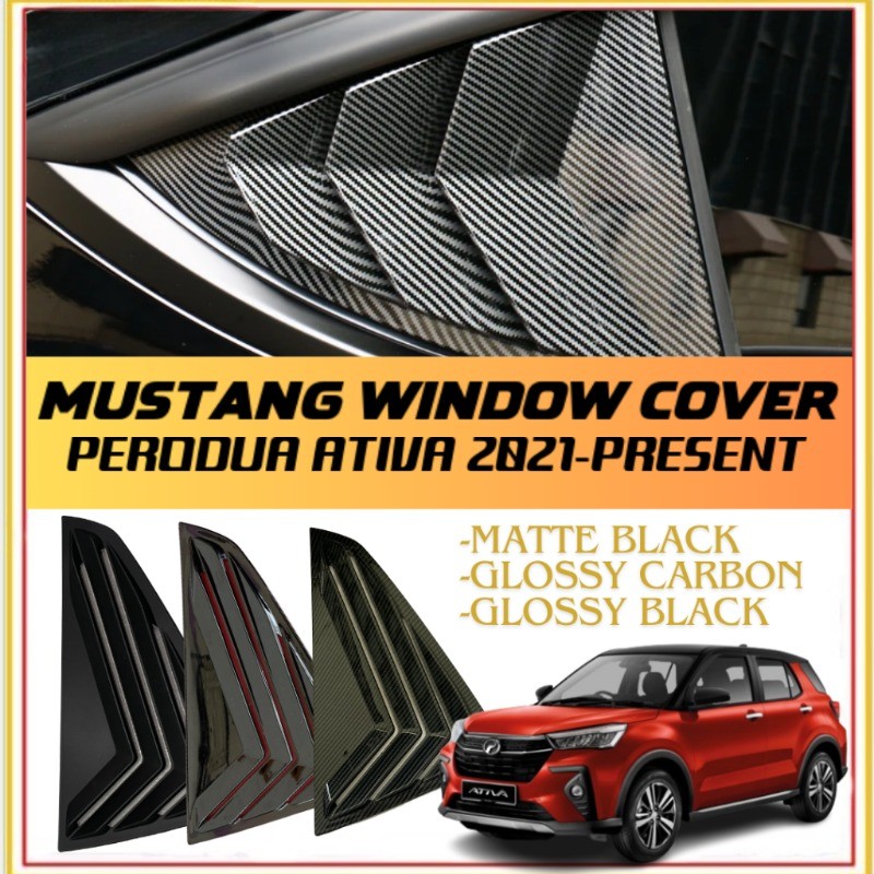 PERODUA ATIVA ABS Window Black Air Vent Cover Guard (Cặp)