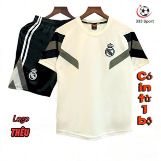   in sau lưng theo yêu cầu  Bộ quần áo bóng đá Real Madrid kem 2026 chất mè hàn mặc mát,co dãn cực tốt 