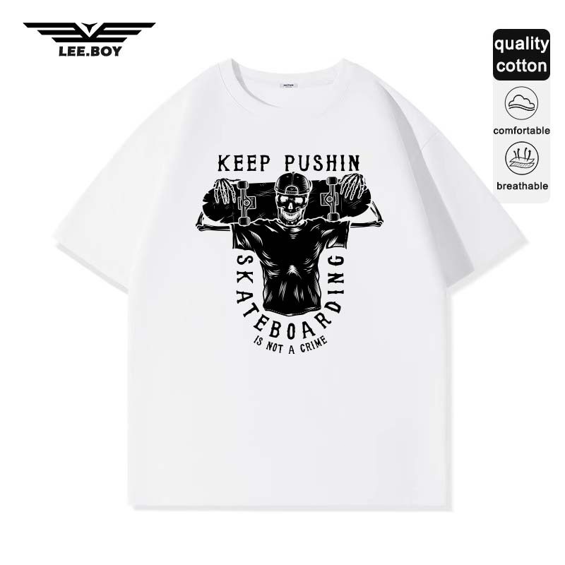 Áo thun phông xu hướng khô thoáng mát Phong cách Hip-Hop Áo phông nam cổ tròn không co lại giao hàng