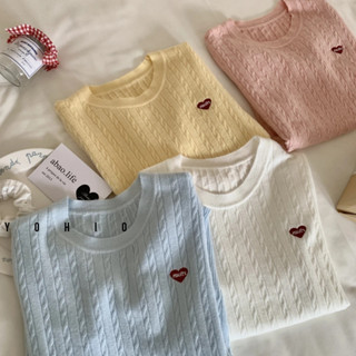 Áo thun ngắn tay mỏng đan len mùa hè cho phụ nữ