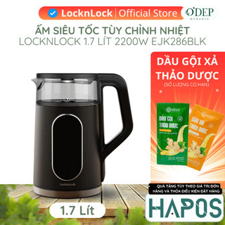  Ấm siêu tốc LocknLock 1.7L Digital giữ ấm chỉnh nhiệt Electric Kettle EJK286BLK - HAPOS LOF 